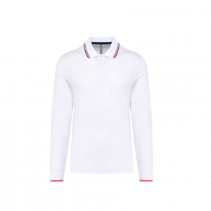 Polo manches longues blanc